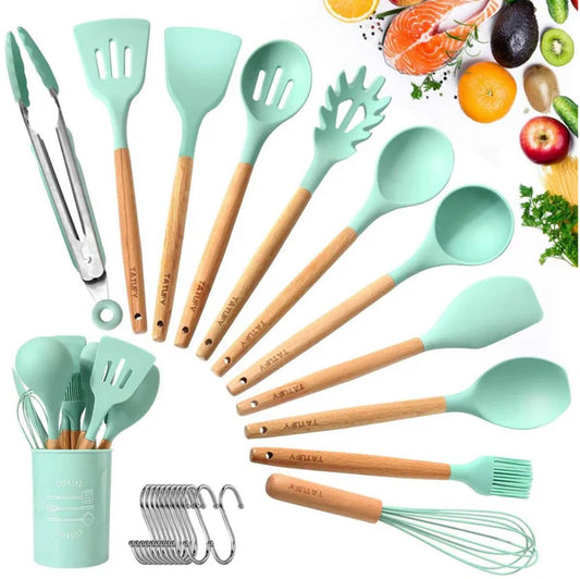 12PCS-SILICONE KITCHEN UTENSILS COOKING SETS